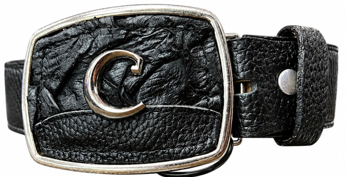 Genuine Fish Leather Inlay Western Men Belt