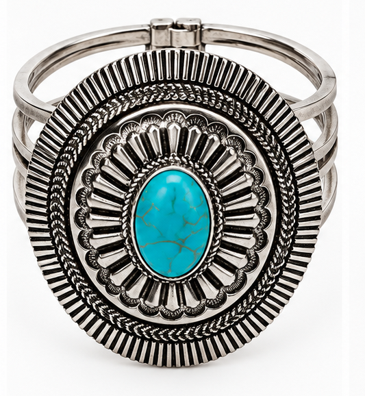 Western Turquoise Statement Cuff Bracelet