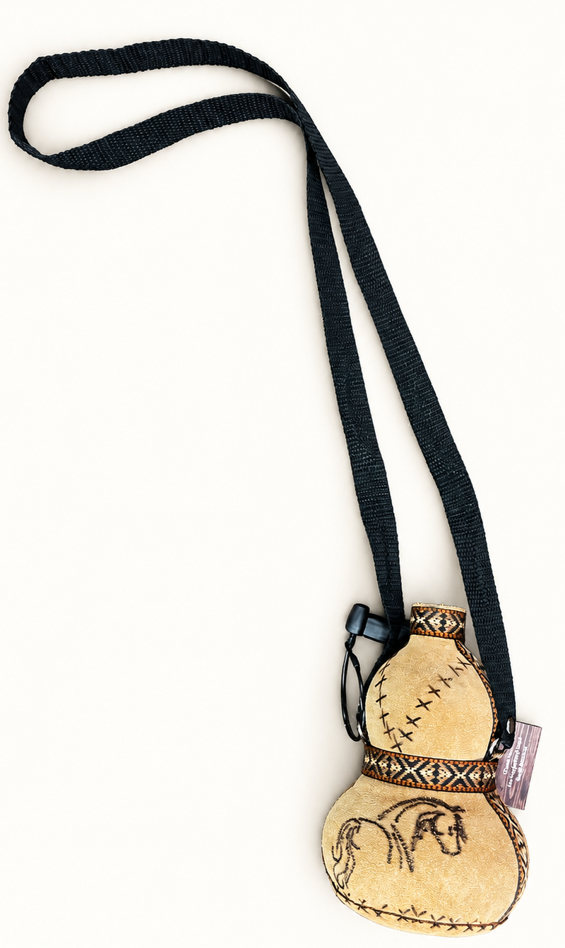 Gourd-Shaped Leather Wrapped Western Canteen
