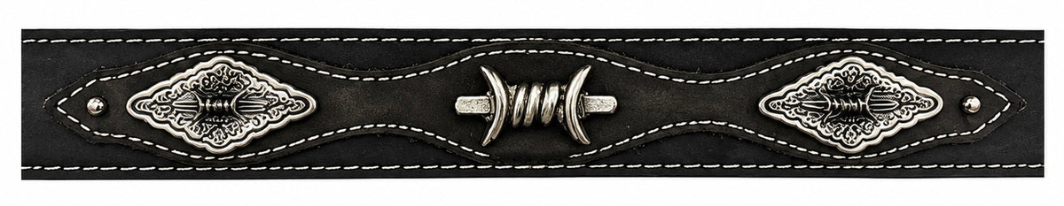 Leather Western Men Belt with Engrave Buckle
