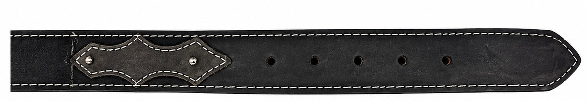 Leather Western Men Belt with Engrave Buckle