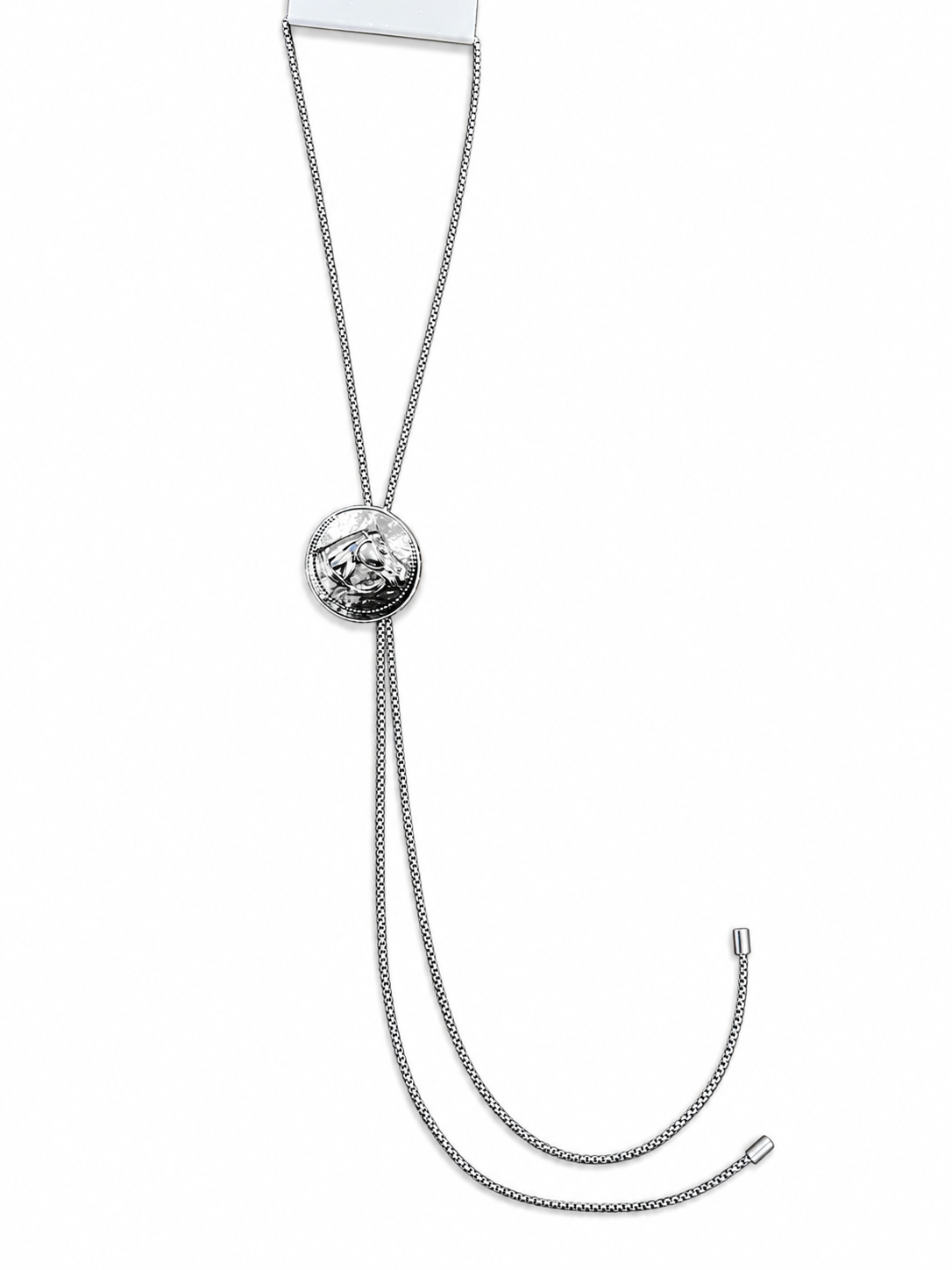 Silver-Tone Horse Head Chain Bolo Tie