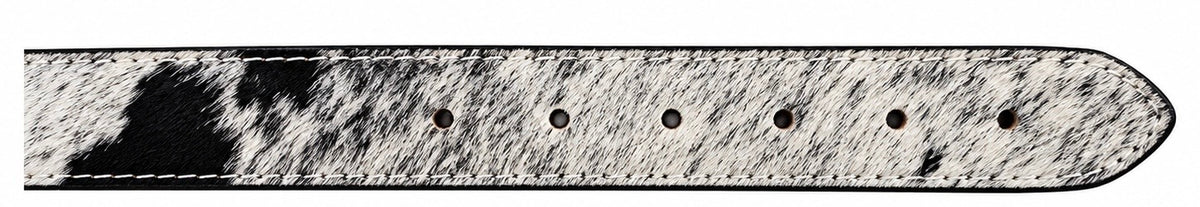 Black & White Hair-On Cowhide Western Belt