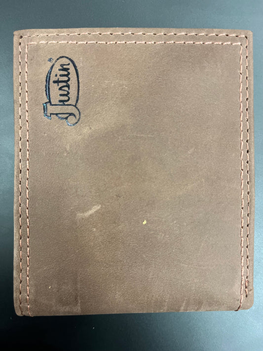 Justin Men Bifold Wallet Dark Brown Nubuck