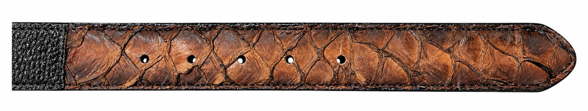 Genuine Fish Leather Inlay Western Men Belt