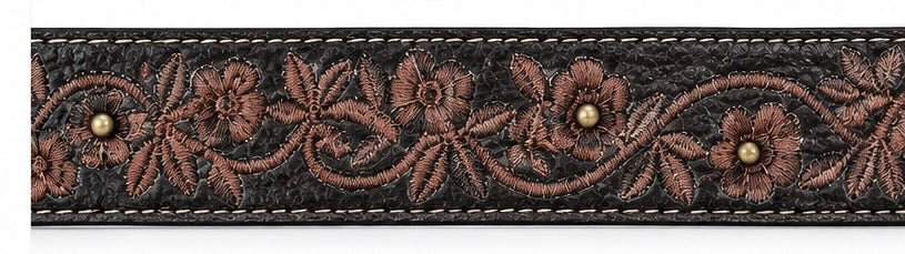 Women's Floral Embroidered Studded Western Belt