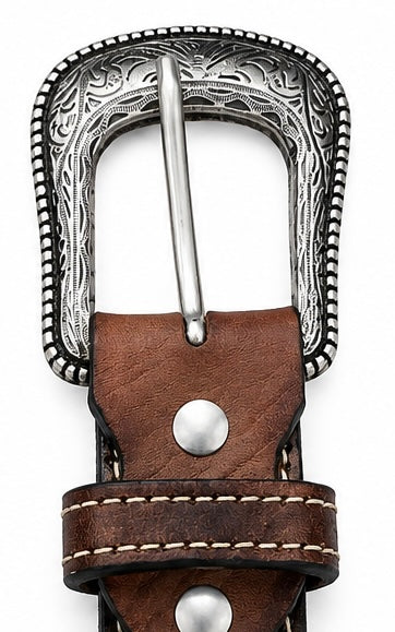 Women's Turquoise Floral Tooled Leather Belt
