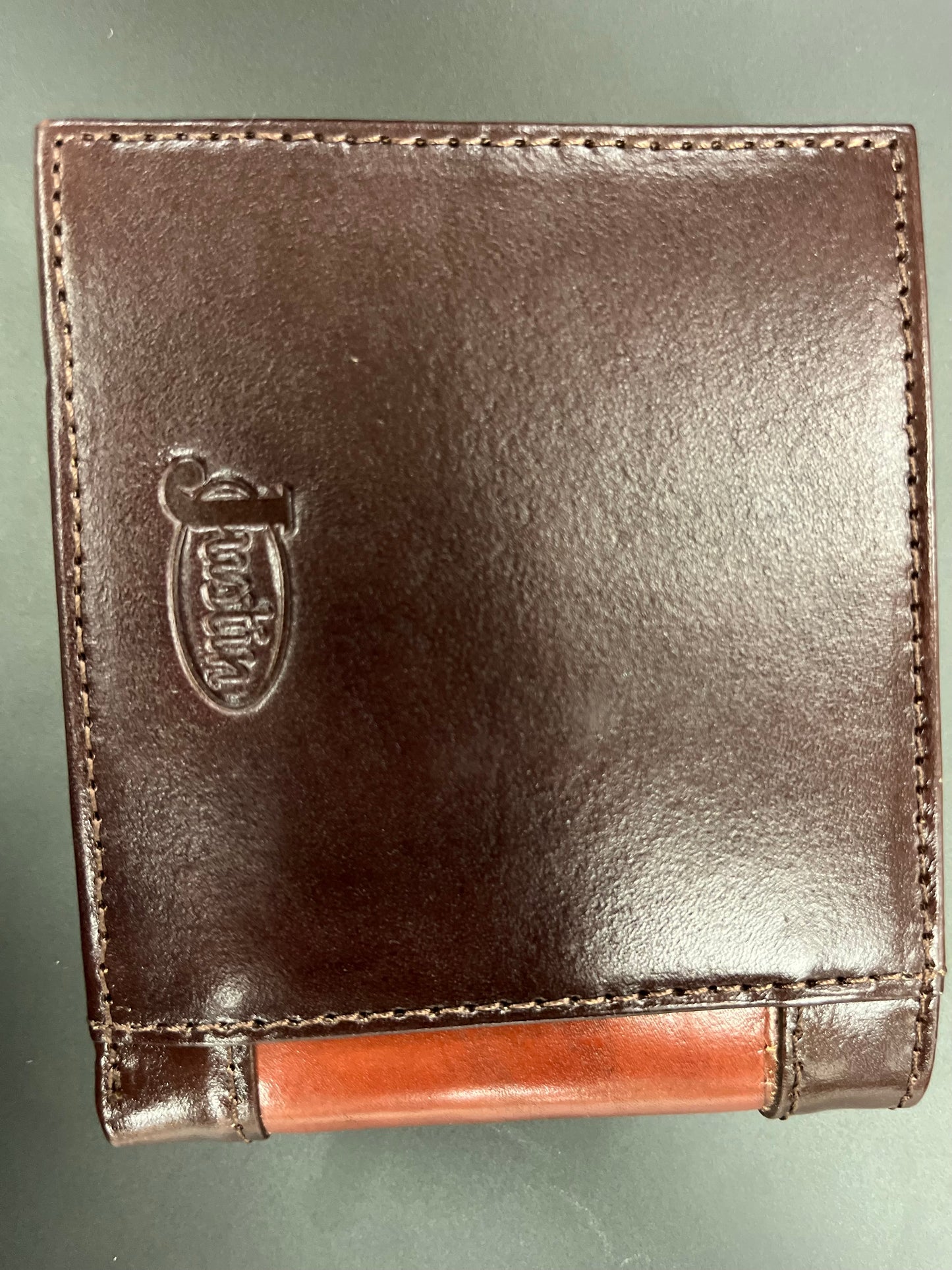 Justin Men Genuine Leather Wallet W/Tooled