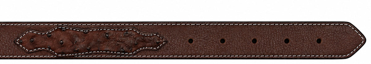 Ostrich Inlay Western Leather Belt