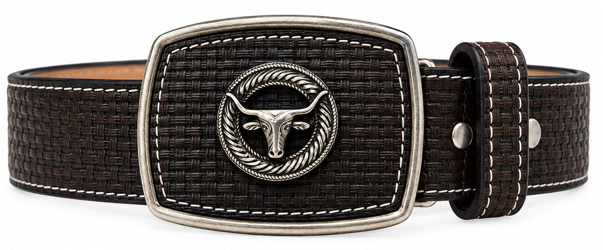 Longhorn Embossed Western Men Belt