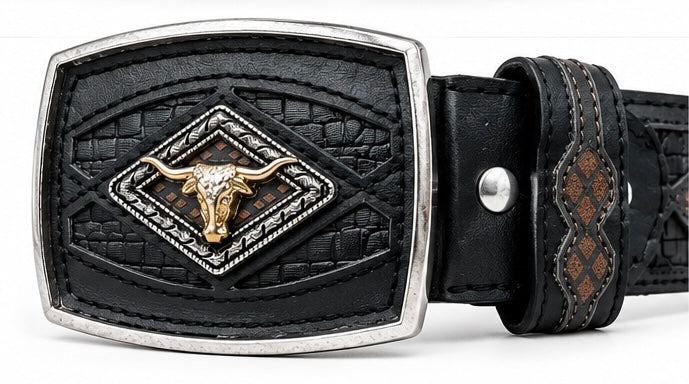 Longhorn Tooled Western Men Belt