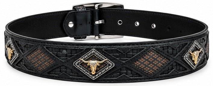 Longhorn Tooled Western Men Belt