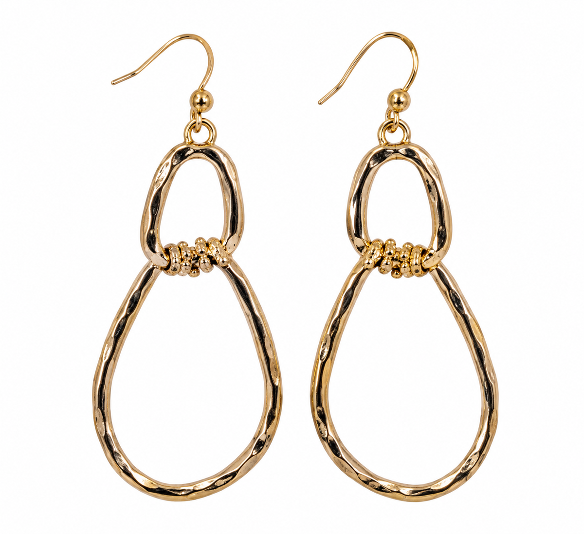 Gold-Tone Double Teardrop Earrings