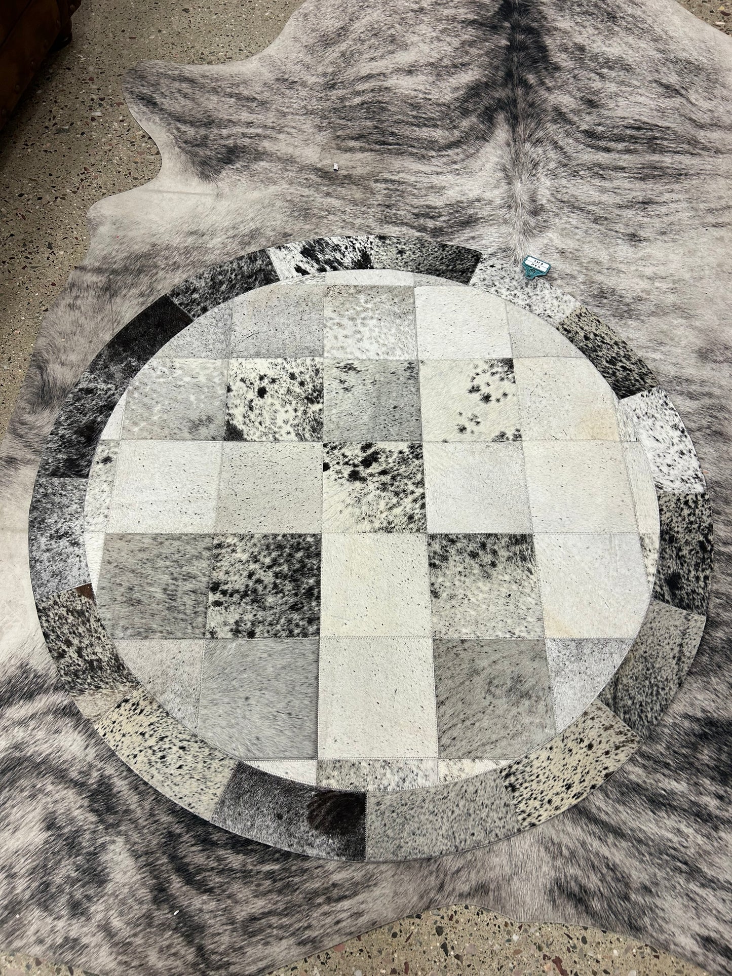 Rounded Cowhide Rug