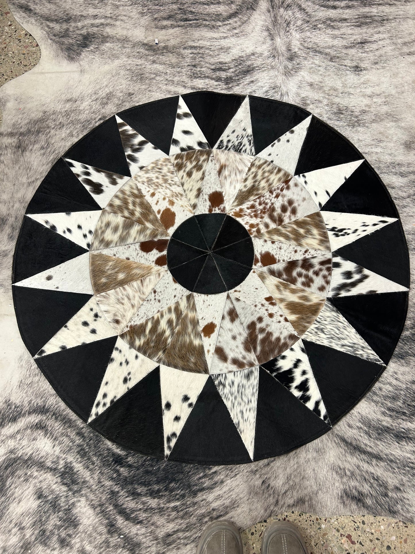 Rounded Cowhide Rug