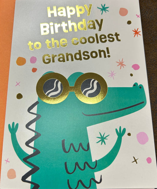 Happy Birthday to the coolest Grandson! Greeting Card