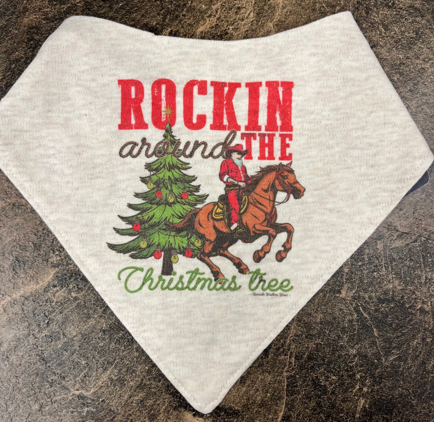 Infant Toddler Cowboy Santa Bandana Bib