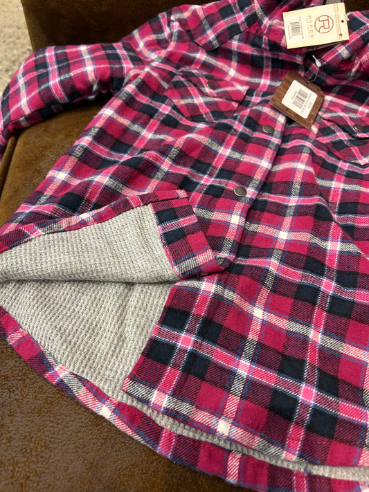 Roper Cranberry Plaid Girls Shirt