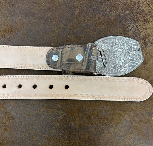 Men Belt Printed Caiman Brown