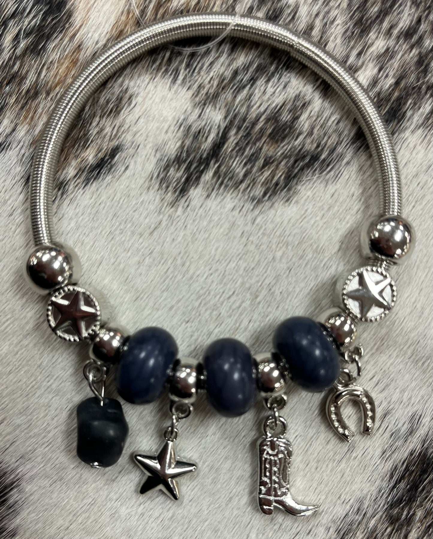 Western Beaded Charm Bracelet