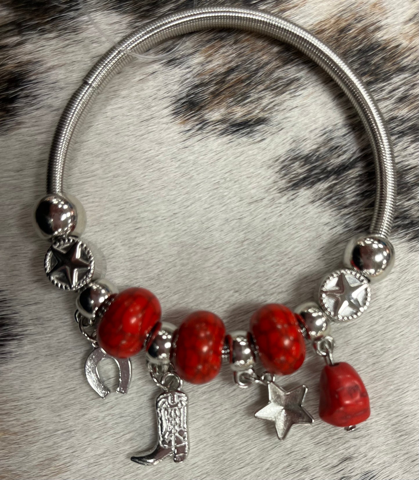 Western Beaded Charm Bracelet