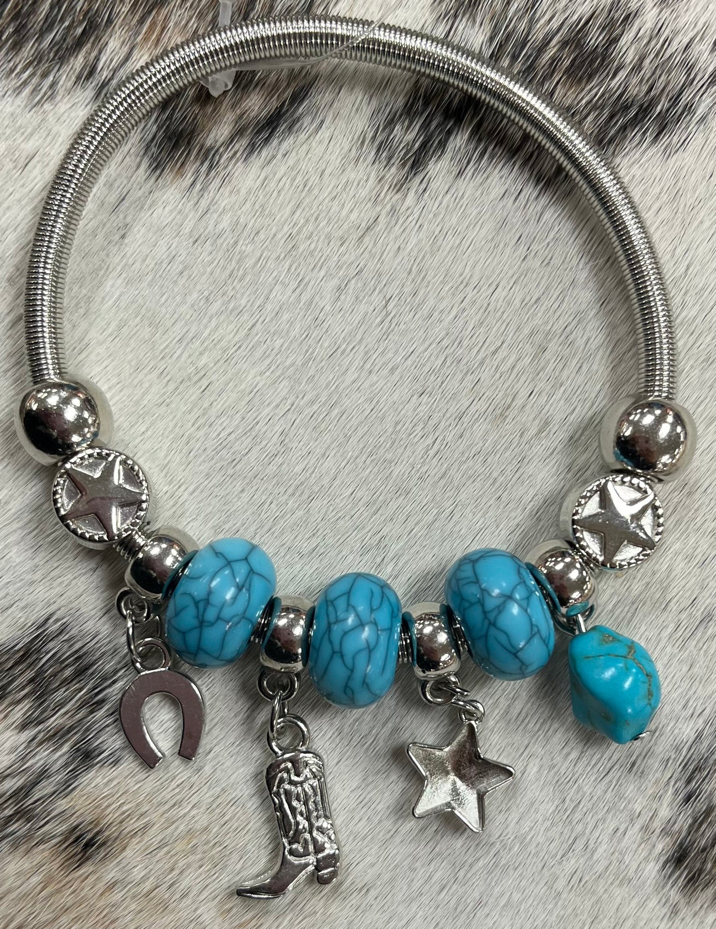 Western Beaded Charm Bracelet