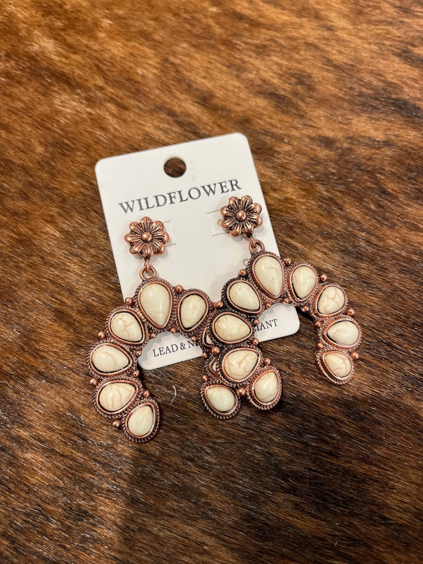 Cooper Squash Blossom Earrings