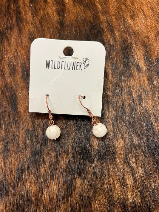 White Stone Drop Earrings