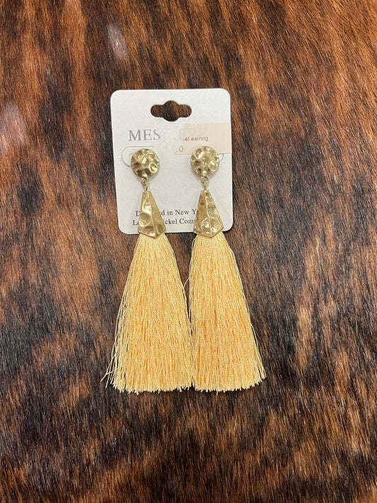 Gold Tassel Dangle Earrings