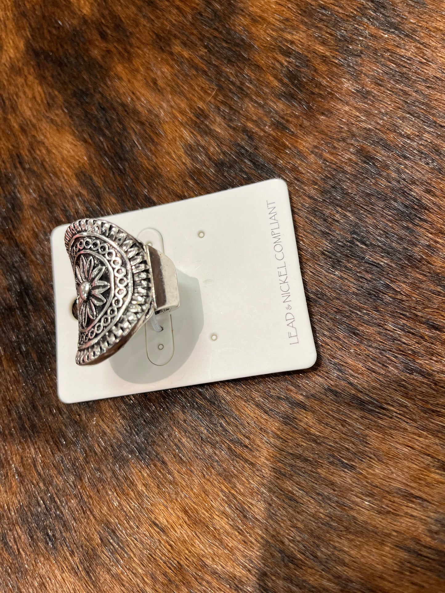 Sunflower Engraved Statement Ring