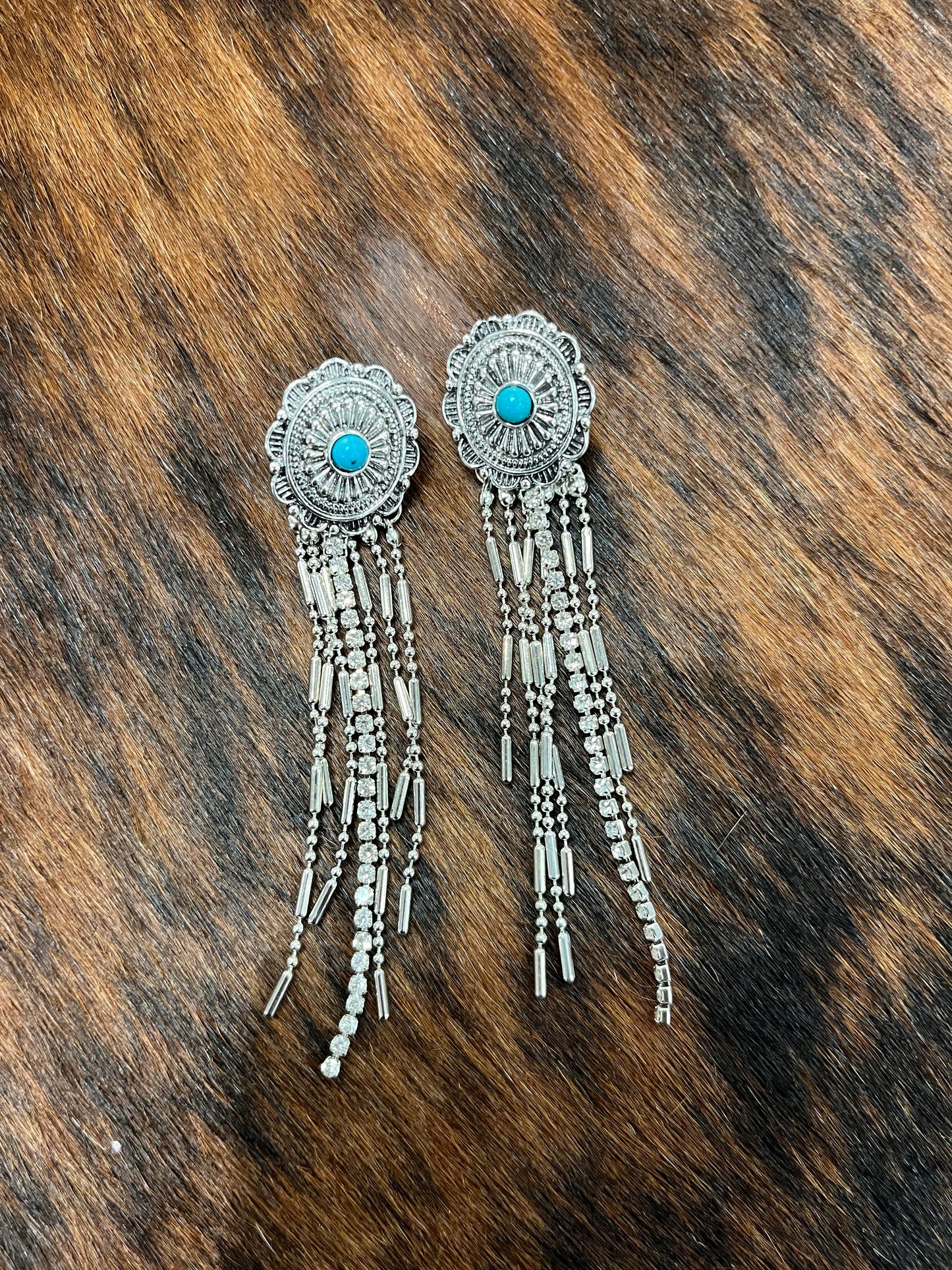 Silver Fringe Statement Earrings
