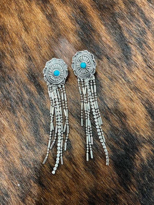 Silver Fringe Statement Earrings