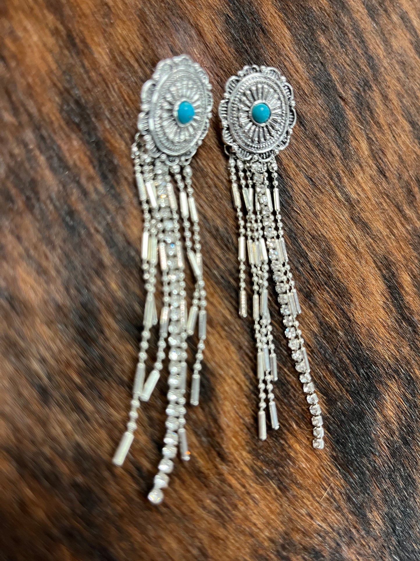 Silver Fringe Statement Earrings