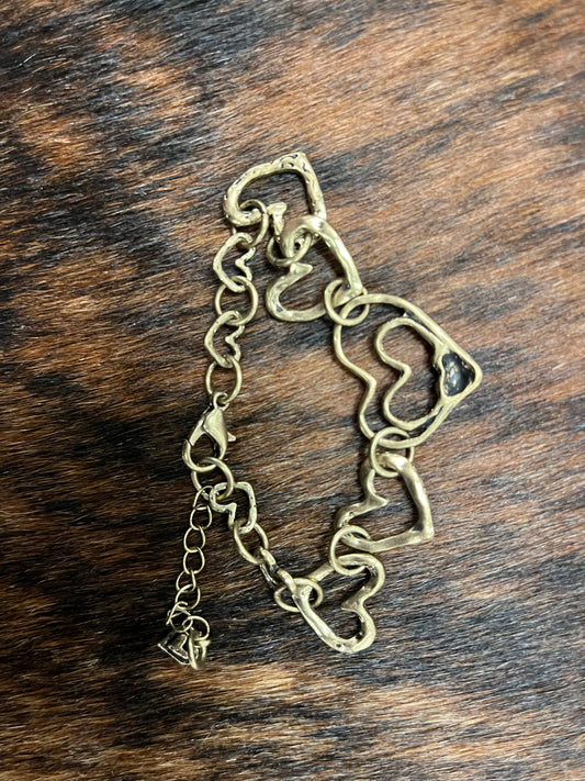 Rustic Heart Bracelet