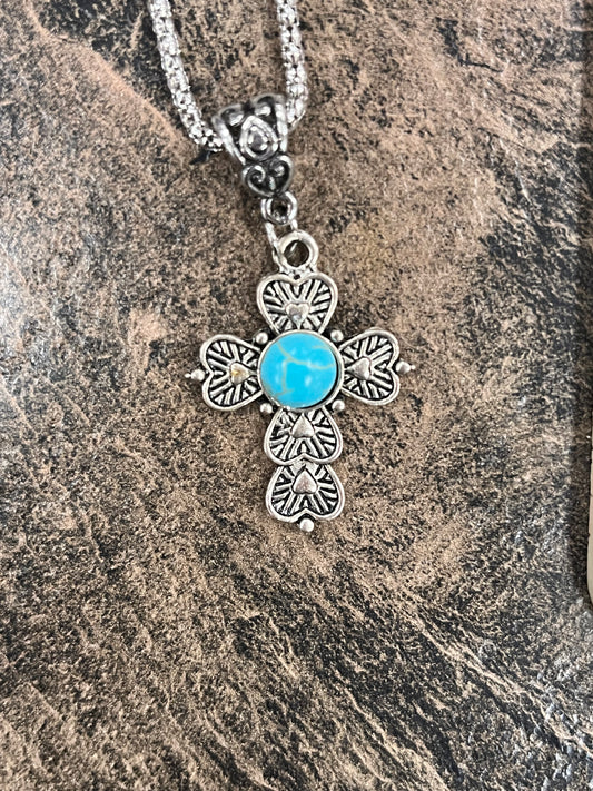 Turquoise Faith Cross Necklace