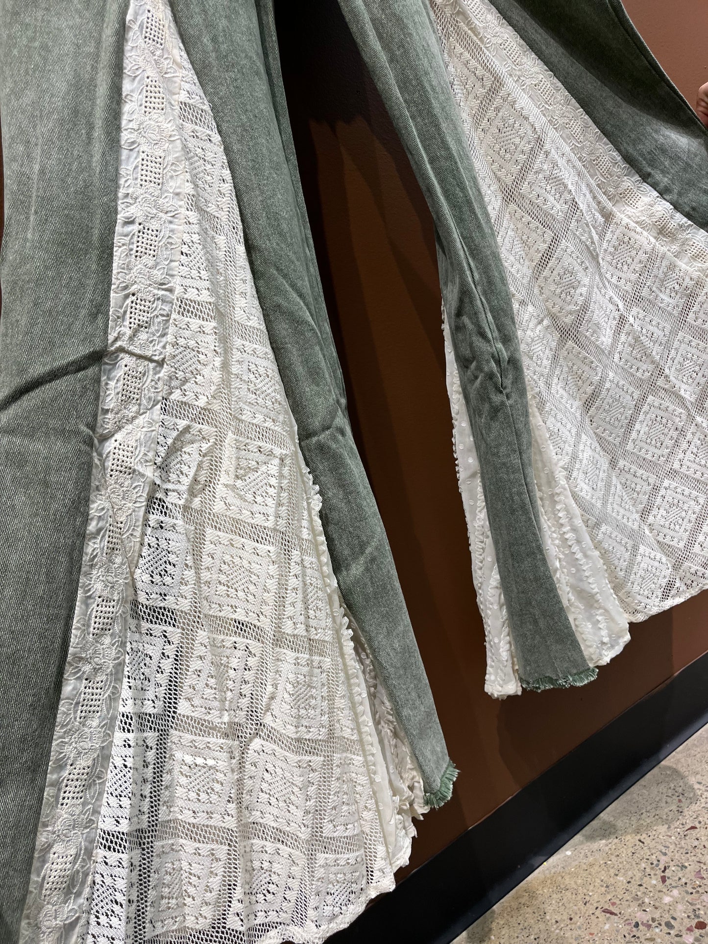 Olive Wide Leg Denim Pants