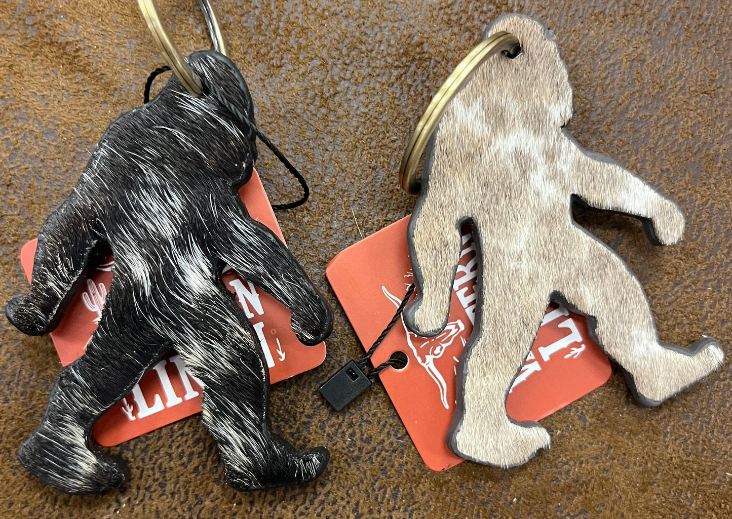 Western Cowhide Shape Keychain