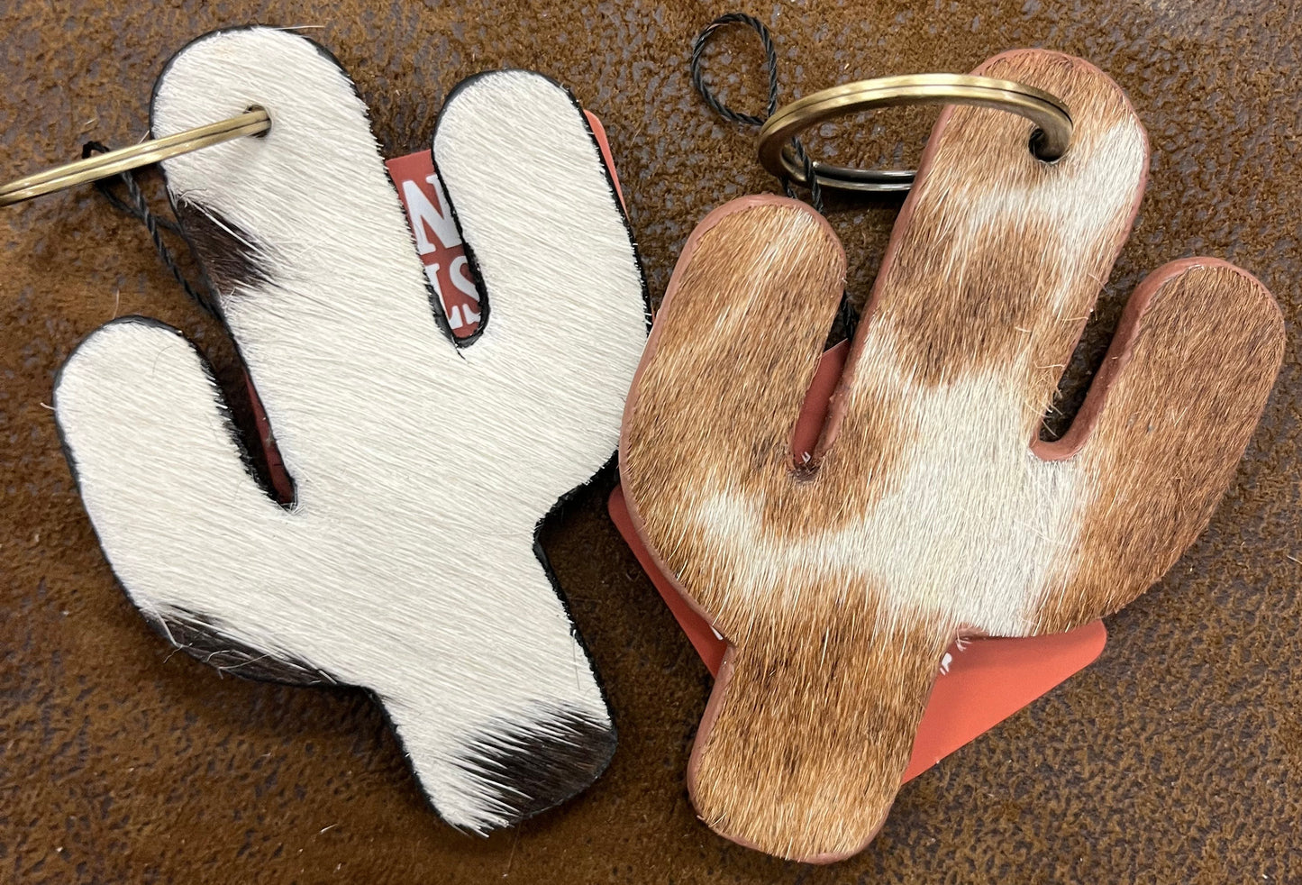 Western Cowhide Shape Keychain