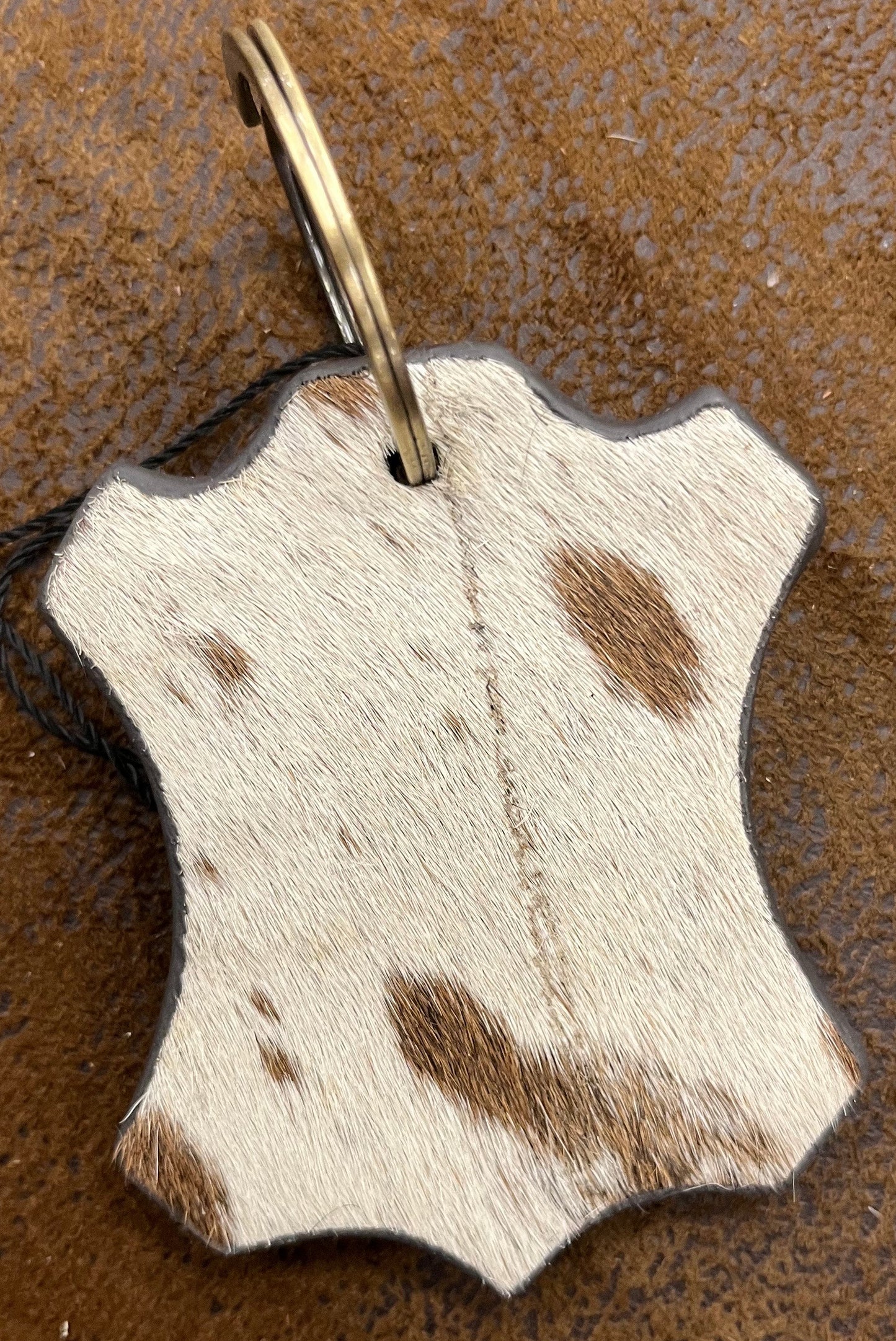 Western Cowhide Shape Keychain
