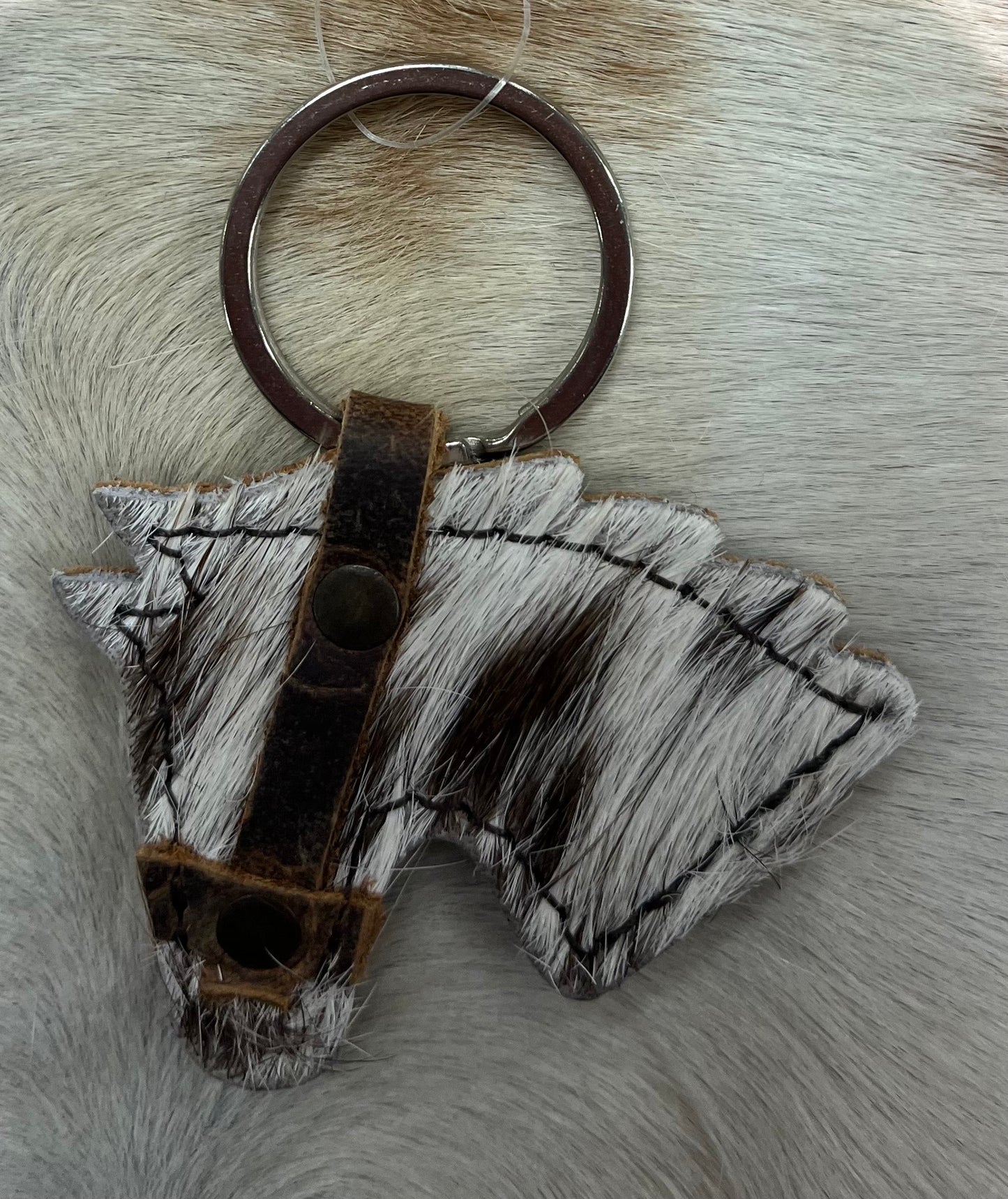 Western Cowhide Shape Keychain