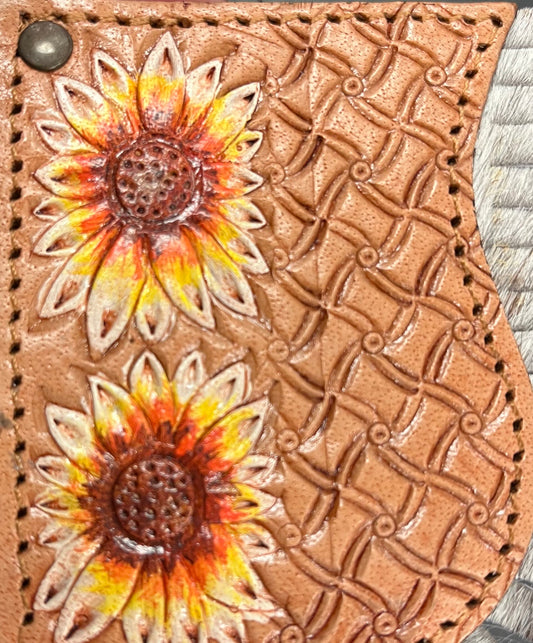Fringe Cowhide & Tooled Keychain