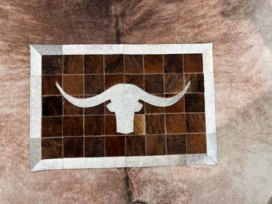 Longhorn Cowhide Patchwork Doormat