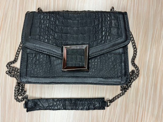 Black Croco Luxe Chain Bag