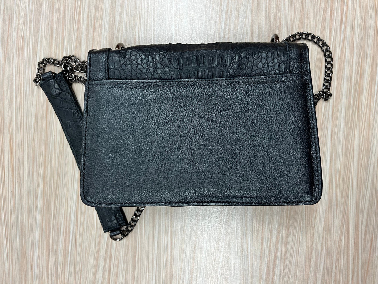 Black Croco Luxe Chain Bag