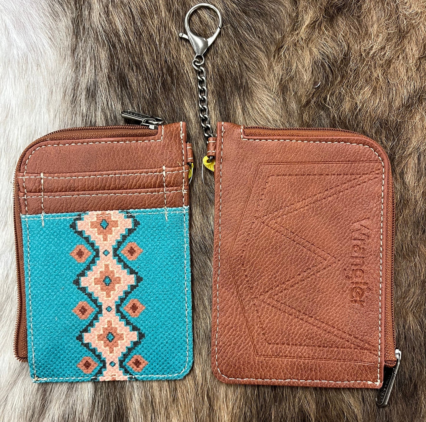 Style Wrangler Southwestern Art Print Mini Zip Card Case
