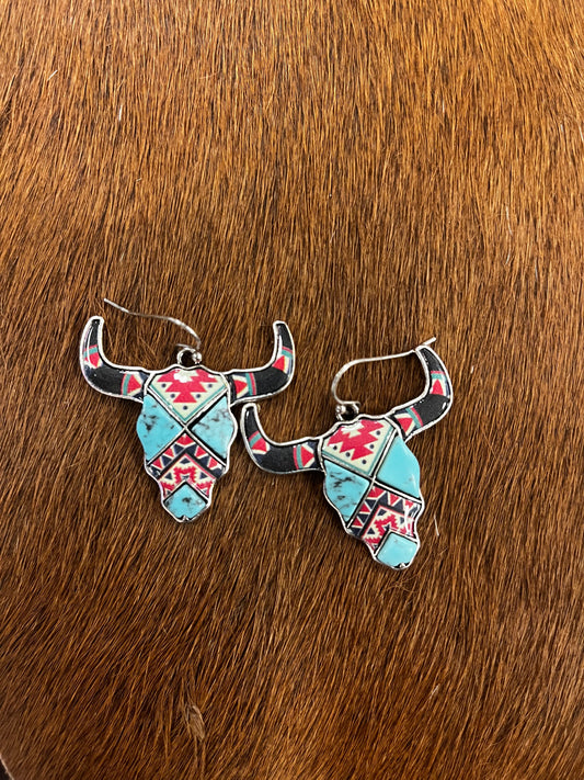 Aztec Longhorns Earrings