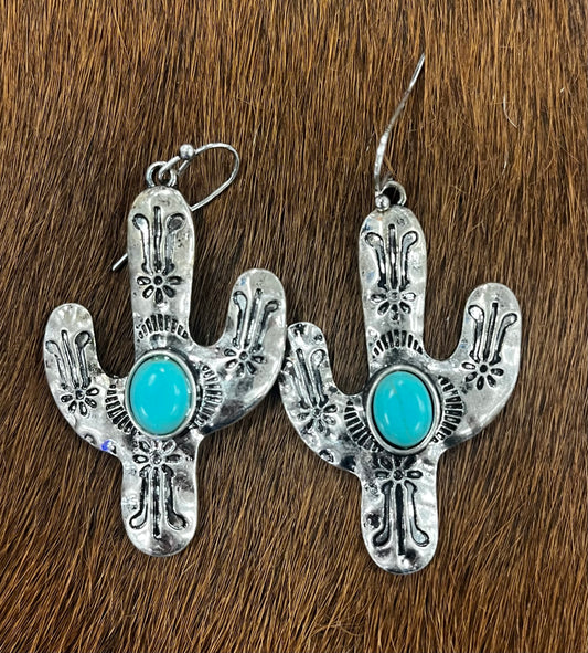 Turquoise Cactus Earrings