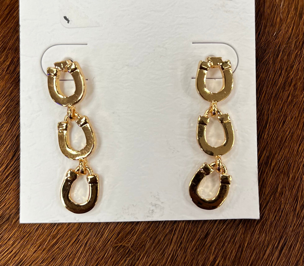 Gold Western Link Earrings