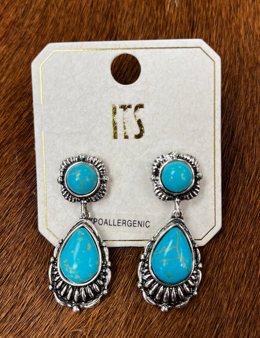 Turquoise Double Drop Earrings