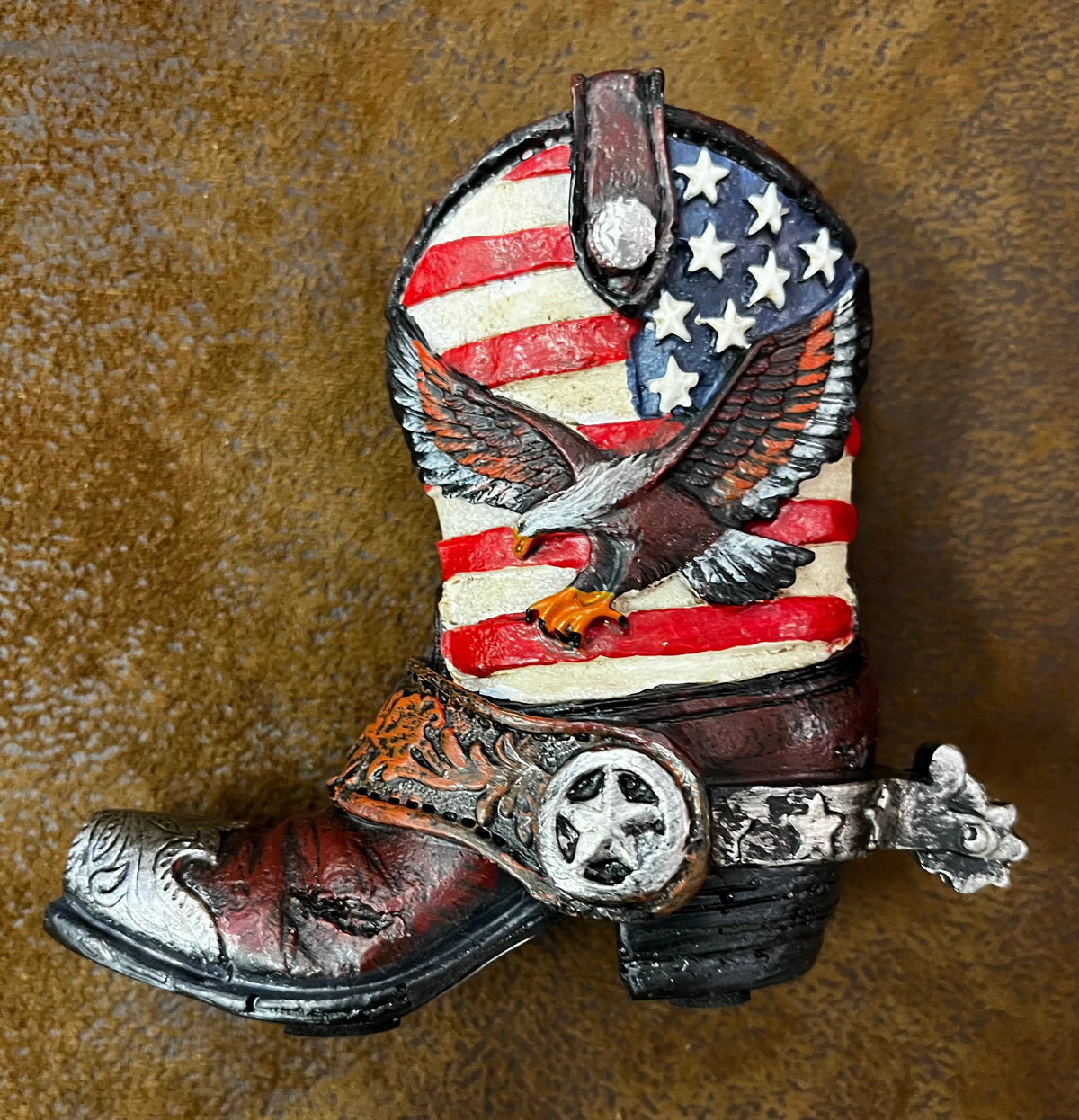 Austin Accent Boot Pencil Cup Eagle & Flag